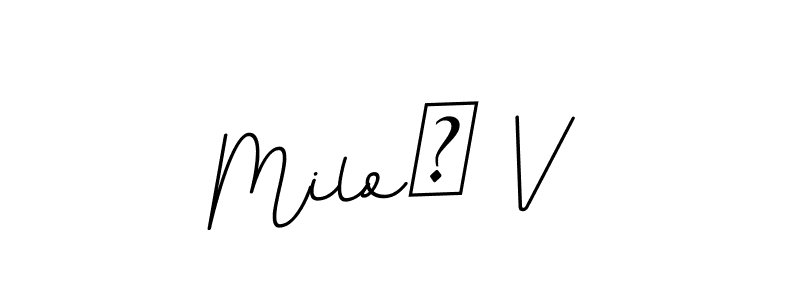 How to make Miloš V name signature. Use BallpointsItalic-DORy9 style for creating short signs online. This is the latest handwritten sign. Miloš V signature style 11 images and pictures png