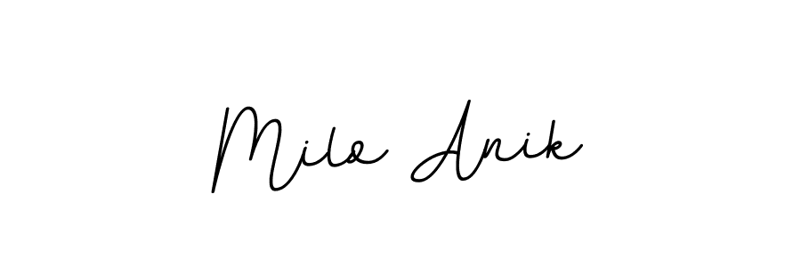 Create a beautiful signature design for name Milo Anik. With this signature (BallpointsItalic-DORy9) fonts, you can make a handwritten signature for free. Milo Anik signature style 11 images and pictures png