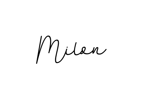 Milon stylish signature style. Best Handwritten Sign (BallpointsItalic-DORy9) for my name. Handwritten Signature Collection Ideas for my name Milon. Milon signature style 11 images and pictures png
