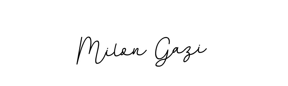 This is the best signature style for the Milon Gazi name. Also you like these signature font (BallpointsItalic-DORy9). Mix name signature. Milon Gazi signature style 11 images and pictures png