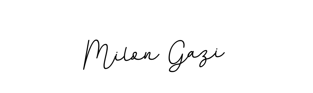 BallpointsItalic-DORy9 is a professional signature style that is perfect for those who want to add a touch of class to their signature. It is also a great choice for those who want to make their signature more unique. Get Milon Gazi name to fancy signature for free. Milon Gazi signature style 11 images and pictures png