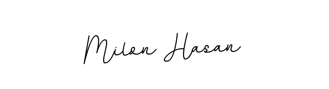 Milon Hasan stylish signature style. Best Handwritten Sign (BallpointsItalic-DORy9) for my name. Handwritten Signature Collection Ideas for my name Milon Hasan. Milon Hasan signature style 11 images and pictures png