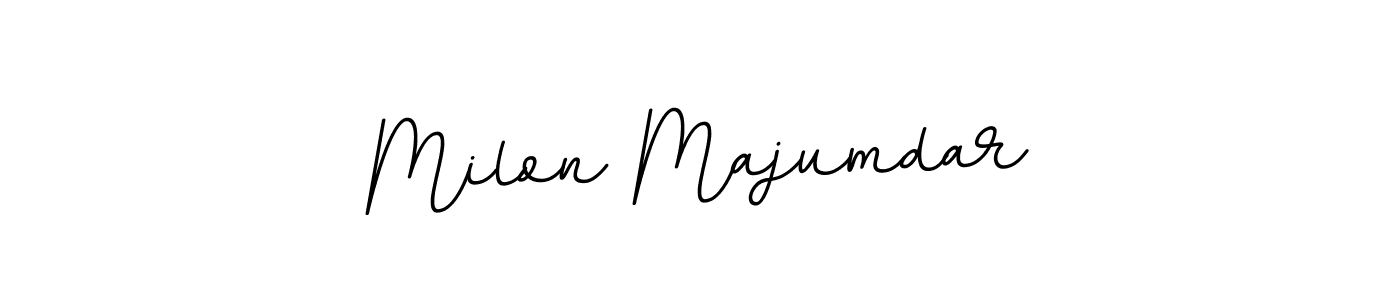How to make Milon Majumdar name signature. Use BallpointsItalic-DORy9 style for creating short signs online. This is the latest handwritten sign. Milon Majumdar signature style 11 images and pictures png