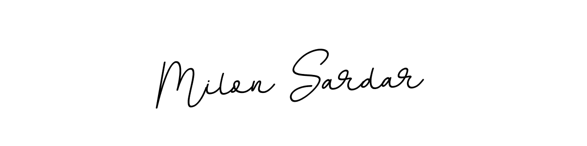 Make a beautiful signature design for name Milon Sardar. With this signature (BallpointsItalic-DORy9) style, you can create a handwritten signature for free. Milon Sardar signature style 11 images and pictures png