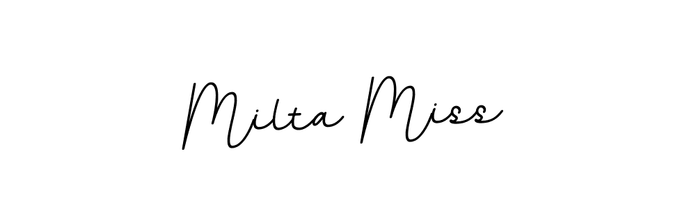 How to make Milta Miss name signature. Use BallpointsItalic-DORy9 style for creating short signs online. This is the latest handwritten sign. Milta Miss signature style 11 images and pictures png