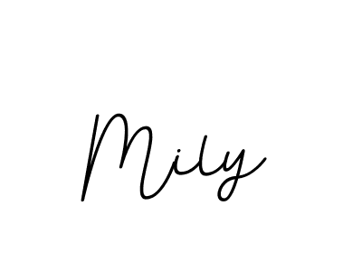BallpointsItalic-DORy9 is a professional signature style that is perfect for those who want to add a touch of class to their signature. It is also a great choice for those who want to make their signature more unique. Get Mily name to fancy signature for free. Mily signature style 11 images and pictures png