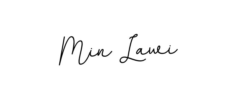 How to make Min Lawi name signature. Use BallpointsItalic-DORy9 style for creating short signs online. This is the latest handwritten sign. Min Lawi signature style 11 images and pictures png