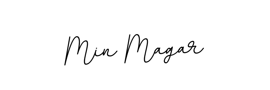 How to make Min Magar name signature. Use BallpointsItalic-DORy9 style for creating short signs online. This is the latest handwritten sign. Min Magar signature style 11 images and pictures png