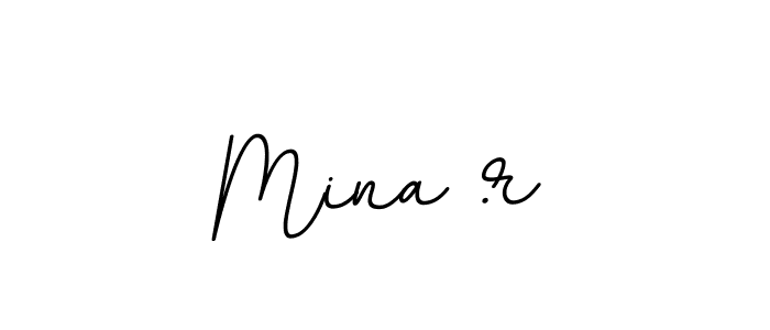 You should practise on your own different ways (BallpointsItalic-DORy9) to write your name (Mina .r) in signature. don't let someone else do it for you. Mina .r signature style 11 images and pictures png