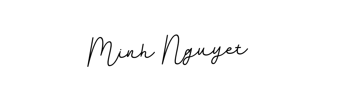 How to make Minh Nguyet name signature. Use BallpointsItalic-DORy9 style for creating short signs online. This is the latest handwritten sign. Minh Nguyet signature style 11 images and pictures png