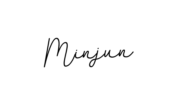 Design your own signature with our free online signature maker. With this signature software, you can create a handwritten (BallpointsItalic-DORy9) signature for name Minjun. Minjun signature style 11 images and pictures png