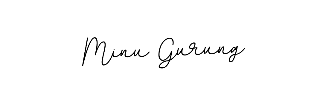 How to make Minu Gurung name signature. Use BallpointsItalic-DORy9 style for creating short signs online. This is the latest handwritten sign. Minu Gurung signature style 11 images and pictures png