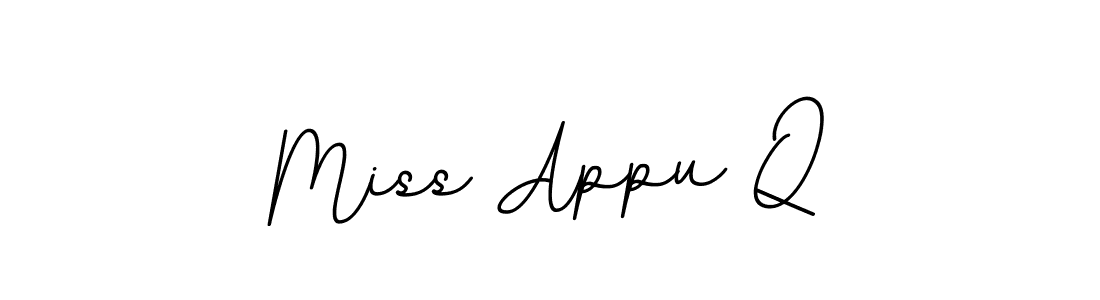 Design your own signature with our free online signature maker. With this signature software, you can create a handwritten (BallpointsItalic-DORy9) signature for name Miss Appu Q. Miss Appu Q signature style 11 images and pictures png