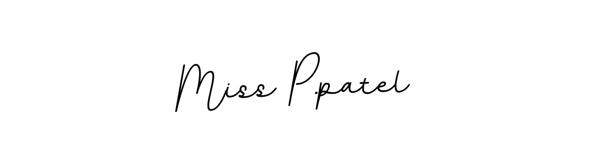 Use a signature maker to create a handwritten signature online. With this signature software, you can design (BallpointsItalic-DORy9) your own signature for name Miss P.patel. Miss P.patel signature style 11 images and pictures png