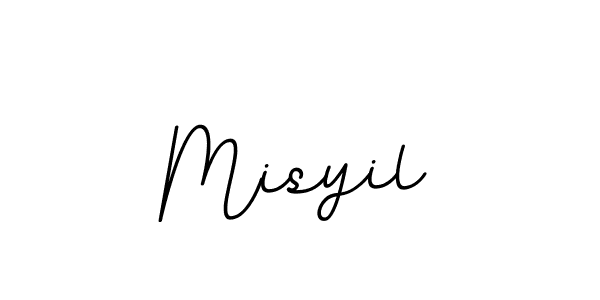 How to make Misyil name signature. Use BallpointsItalic-DORy9 style for creating short signs online. This is the latest handwritten sign. Misyil signature style 11 images and pictures png