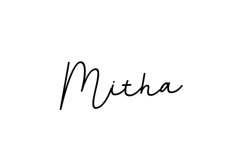 Use a signature maker to create a handwritten signature online. With this signature software, you can design (BallpointsItalic-DORy9) your own signature for name Mitha. Mitha signature style 11 images and pictures png