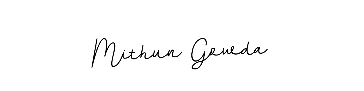 How to make Mithun Gowda name signature. Use BallpointsItalic-DORy9 style for creating short signs online. This is the latest handwritten sign. Mithun Gowda signature style 11 images and pictures png