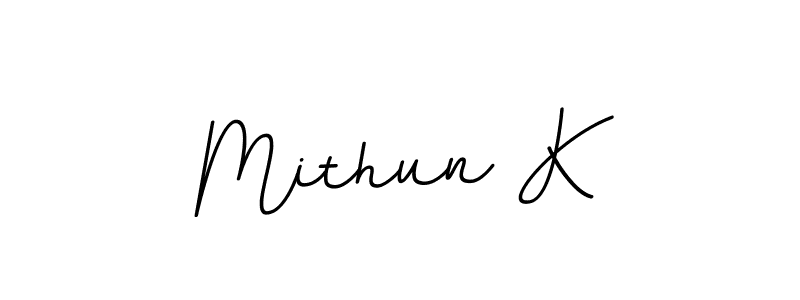 Design your own signature with our free online signature maker. With this signature software, you can create a handwritten (BallpointsItalic-DORy9) signature for name Mithun K. Mithun K signature style 11 images and pictures png