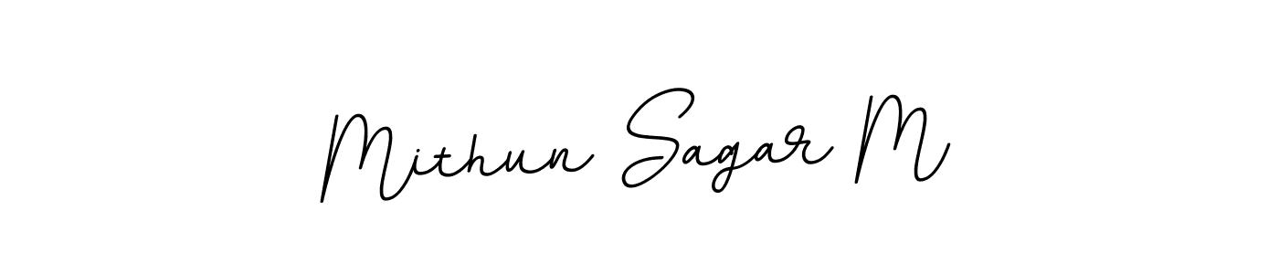 How to make Mithun Sagar M name signature. Use BallpointsItalic-DORy9 style for creating short signs online. This is the latest handwritten sign. Mithun Sagar M signature style 11 images and pictures png