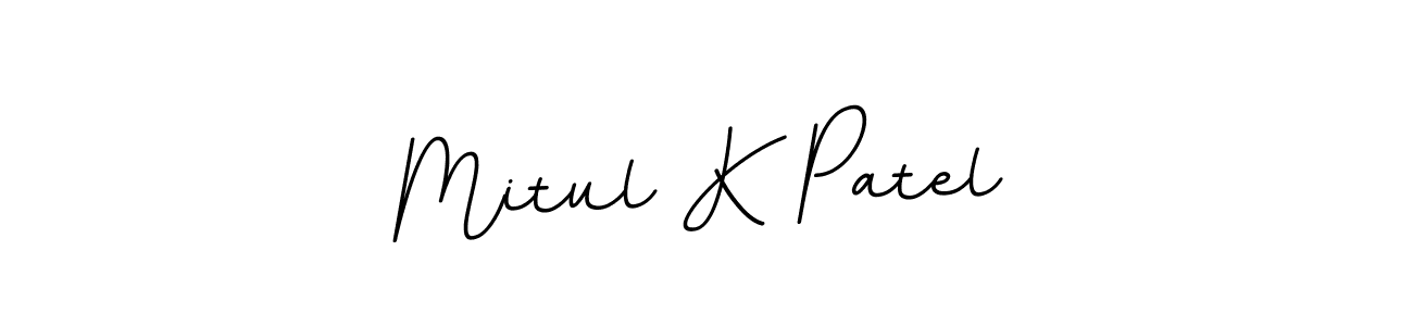 How to make Mitul K Patel name signature. Use BallpointsItalic-DORy9 style for creating short signs online. This is the latest handwritten sign. Mitul K Patel signature style 11 images and pictures png