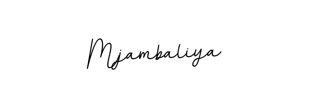 Use a signature maker to create a handwritten signature online. With this signature software, you can design (BallpointsItalic-DORy9) your own signature for name Mjambaliya. Mjambaliya signature style 11 images and pictures png