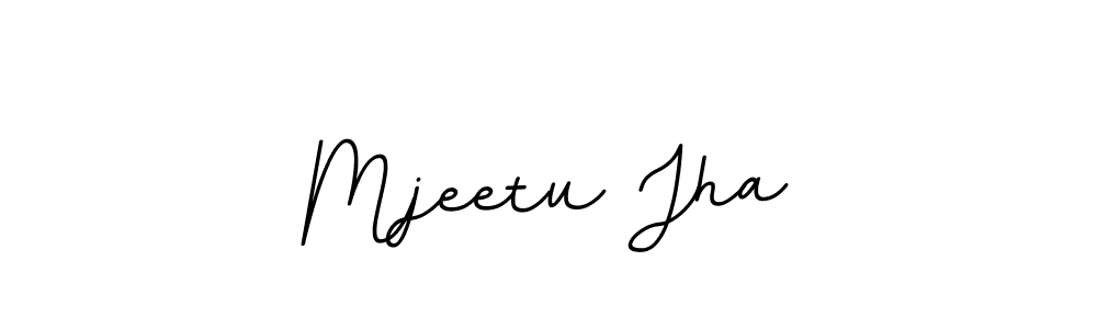 How to make Mjeetu Jha name signature. Use BallpointsItalic-DORy9 style for creating short signs online. This is the latest handwritten sign. Mjeetu Jha signature style 11 images and pictures png