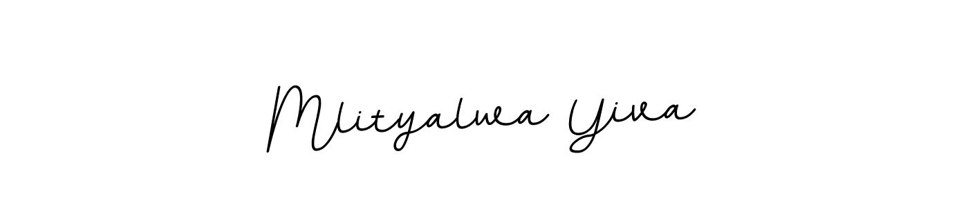 Use a signature maker to create a handwritten signature online. With this signature software, you can design (BallpointsItalic-DORy9) your own signature for name Mlityalwa Yiva. Mlityalwa Yiva signature style 11 images and pictures png