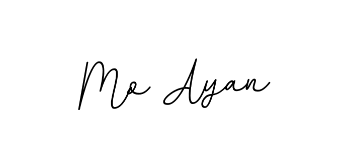 How to make Mo Ayan name signature. Use BallpointsItalic-DORy9 style for creating short signs online. This is the latest handwritten sign. Mo Ayan signature style 11 images and pictures png