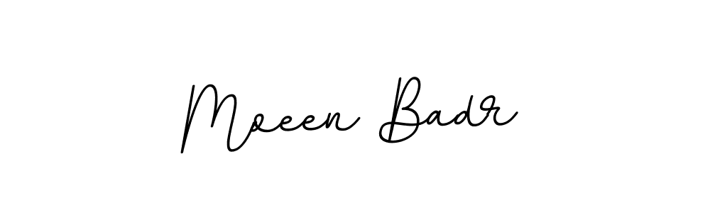 How to make Moeen Badr name signature. Use BallpointsItalic-DORy9 style for creating short signs online. This is the latest handwritten sign. Moeen Badr signature style 11 images and pictures png