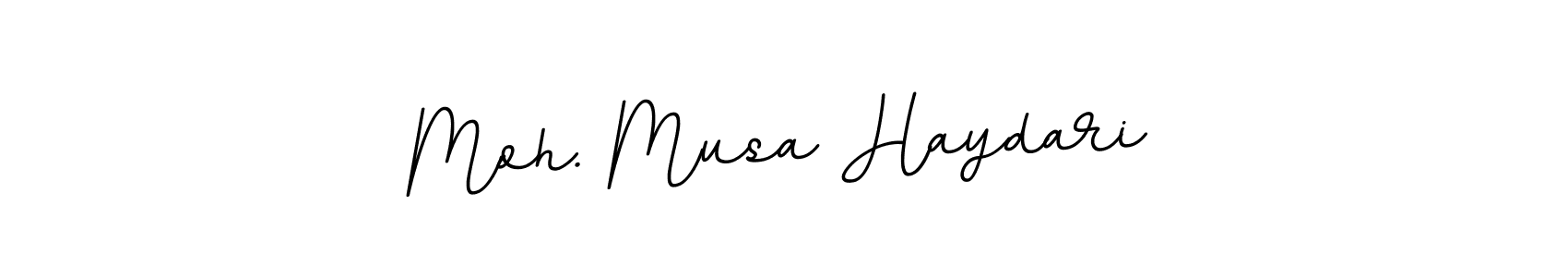 The best way (BallpointsItalic-DORy9) to make a short signature is to pick only two or three words in your name. The name Moh. Musa Haydari include a total of six letters. For converting this name. Moh. Musa Haydari signature style 11 images and pictures png