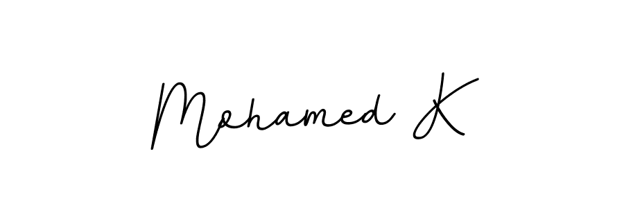 It looks lik you need a new signature style for name Mohamed K. Design unique handwritten (BallpointsItalic-DORy9) signature with our free signature maker in just a few clicks. Mohamed K signature style 11 images and pictures png