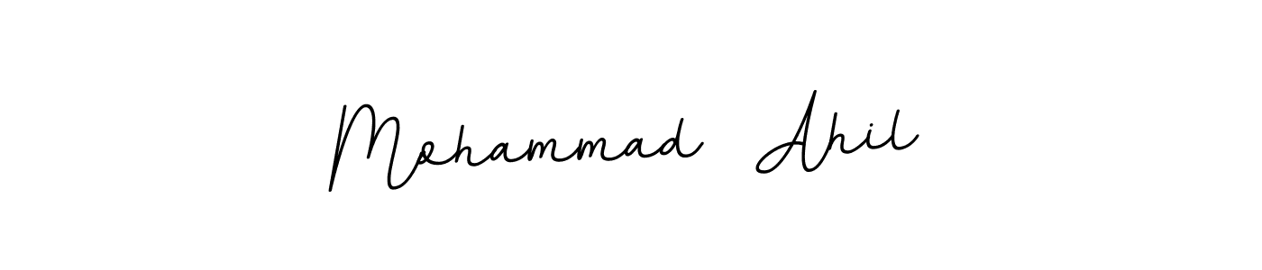 The best way (BallpointsItalic-DORy9) to make a short signature is to pick only two or three words in your name. The name Mohammad  Ahil include a total of six letters. For converting this name. Mohammad  Ahil signature style 11 images and pictures png