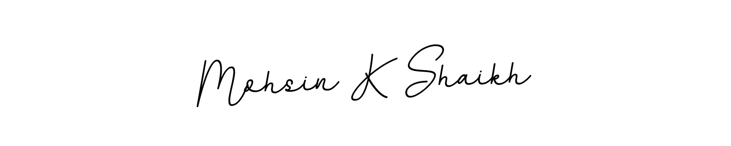 This is the best signature style for the Mohsin K Shaikh name. Also you like these signature font (BallpointsItalic-DORy9). Mix name signature. Mohsin K Shaikh signature style 11 images and pictures png