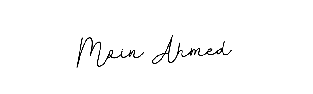 Create a beautiful signature design for name Moin Ahmed. With this signature (BallpointsItalic-DORy9) fonts, you can make a handwritten signature for free. Moin Ahmed signature style 11 images and pictures png