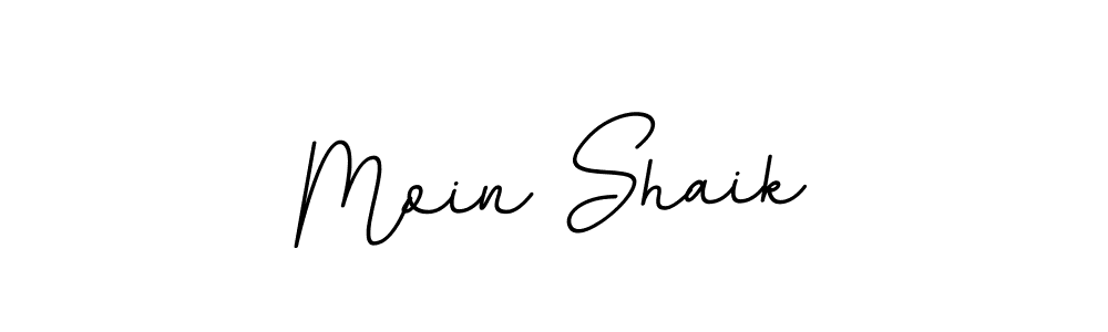How to make Moin Shaik name signature. Use BallpointsItalic-DORy9 style for creating short signs online. This is the latest handwritten sign. Moin Shaik signature style 11 images and pictures png