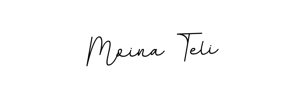 Make a beautiful signature design for name Moina Teli. With this signature (BallpointsItalic-DORy9) style, you can create a handwritten signature for free. Moina Teli signature style 11 images and pictures png