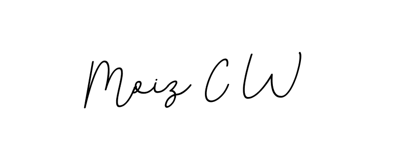 The best way (BallpointsItalic-DORy9) to make a short signature is to pick only two or three words in your name. The name Moiz C W include a total of six letters. For converting this name. Moiz C W signature style 11 images and pictures png