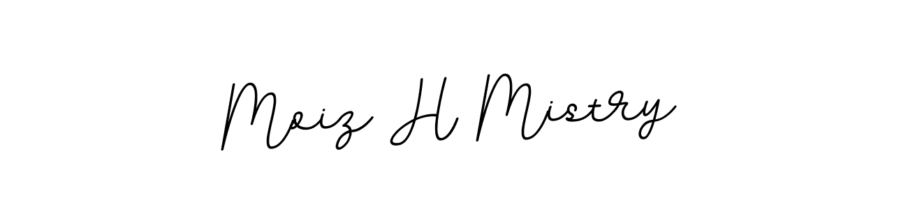How to make Moiz H Mistry name signature. Use BallpointsItalic-DORy9 style for creating short signs online. This is the latest handwritten sign. Moiz H Mistry signature style 11 images and pictures png