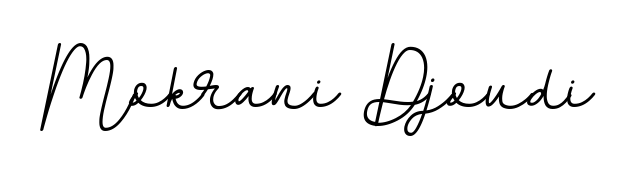 You should practise on your own different ways (BallpointsItalic-DORy9) to write your name (Mokrani Djoudi) in signature. Don't let someone else do it for you. Mokrani Djoudi signature style 11 images and pictures png