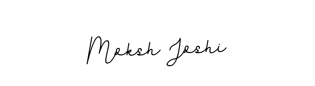 How to make Moksh Joshi name signature. Use BallpointsItalic-DORy9 style for creating short signs online. This is the latest handwritten sign. Moksh Joshi signature style 11 images and pictures png