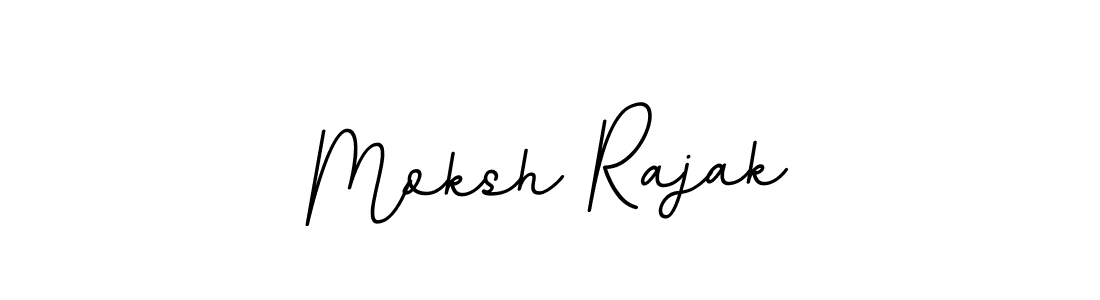 How to make Moksh Rajak name signature. Use BallpointsItalic-DORy9 style for creating short signs online. This is the latest handwritten sign. Moksh Rajak signature style 11 images and pictures png