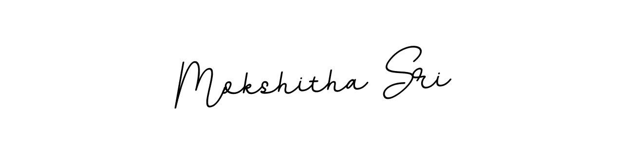 How to make Mokshitha Sri name signature. Use BallpointsItalic-DORy9 style for creating short signs online. This is the latest handwritten sign. Mokshitha Sri signature style 11 images and pictures png