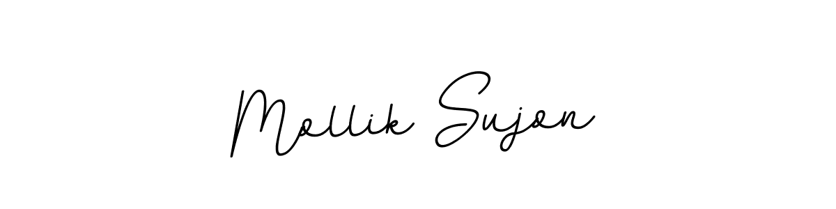 Use a signature maker to create a handwritten signature online. With this signature software, you can design (BallpointsItalic-DORy9) your own signature for name Mollik Sujon. Mollik Sujon signature style 11 images and pictures png