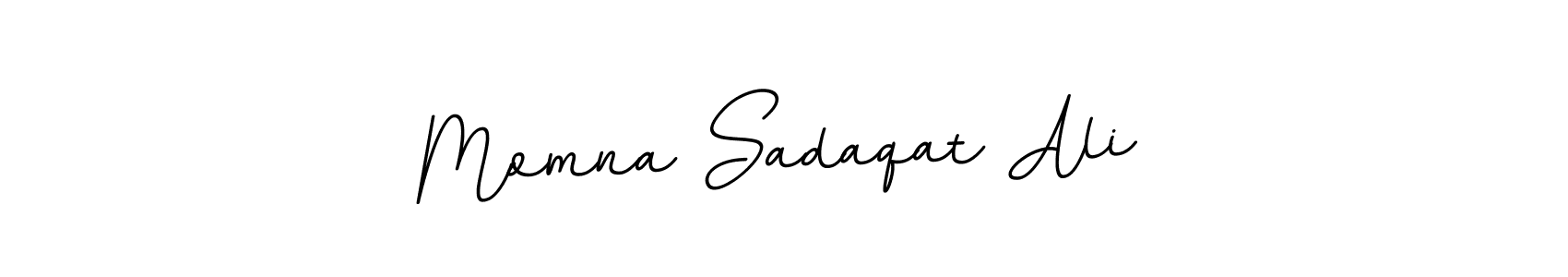 How to make Momna Sadaqat Ali name signature. Use BallpointsItalic-DORy9 style for creating short signs online. This is the latest handwritten sign. Momna Sadaqat Ali signature style 11 images and pictures png