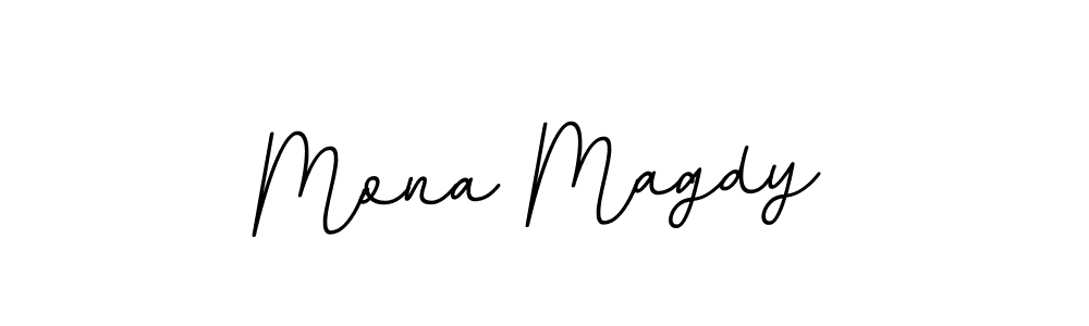 The best way (BallpointsItalic-DORy9) to make a short signature is to pick only two or three words in your name. The name Mona Magdy include a total of six letters. For converting this name. Mona Magdy signature style 11 images and pictures png
