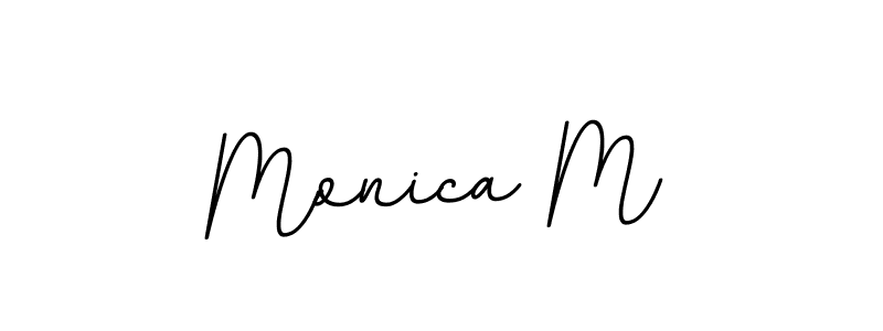 Make a beautiful signature design for name Monica M. With this signature (BallpointsItalic-DORy9) style, you can create a handwritten signature for free. Monica M signature style 11 images and pictures png