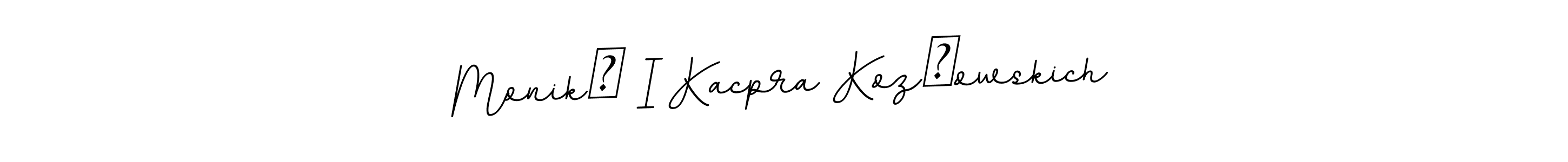 Make a beautiful signature design for name Monikę I Kacpra Kozłowskich. With this signature (BallpointsItalic-DORy9) style, you can create a handwritten signature for free. Monikę I Kacpra Kozłowskich signature style 11 images and pictures png