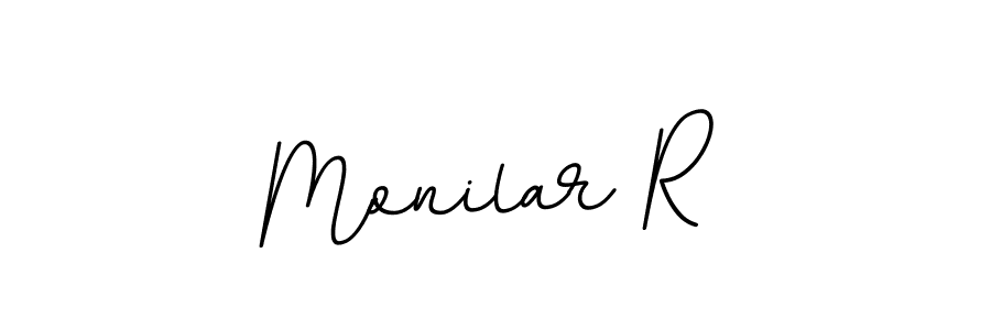 Use a signature maker to create a handwritten signature online. With this signature software, you can design (BallpointsItalic-DORy9) your own signature for name Monilar R. Monilar R signature style 11 images and pictures png