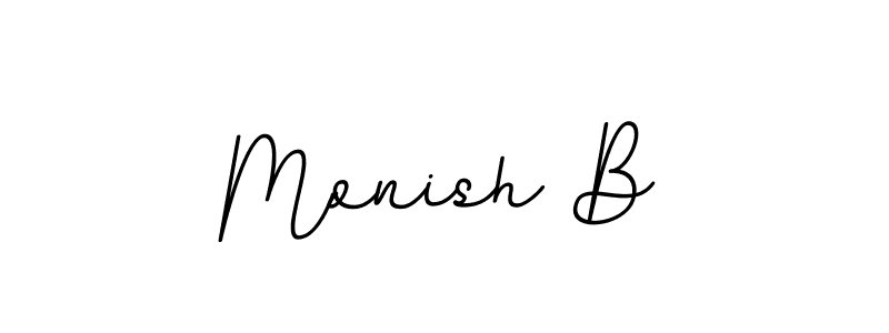 Design your own signature with our free online signature maker. With this signature software, you can create a handwritten (BallpointsItalic-DORy9) signature for name Monish B. Monish B signature style 11 images and pictures png