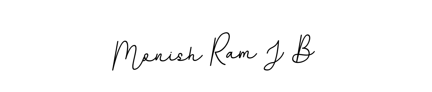 Use a signature maker to create a handwritten signature online. With this signature software, you can design (BallpointsItalic-DORy9) your own signature for name Monish Ram J B. Monish Ram J B signature style 11 images and pictures png